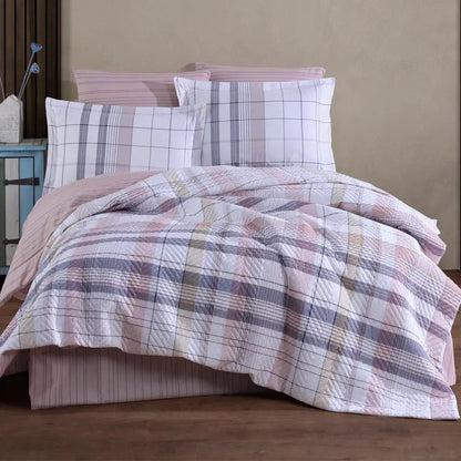Hobby Vivaldi Powder - Double Ranforce Kapitone Duvet Cover Set Kia Day Design