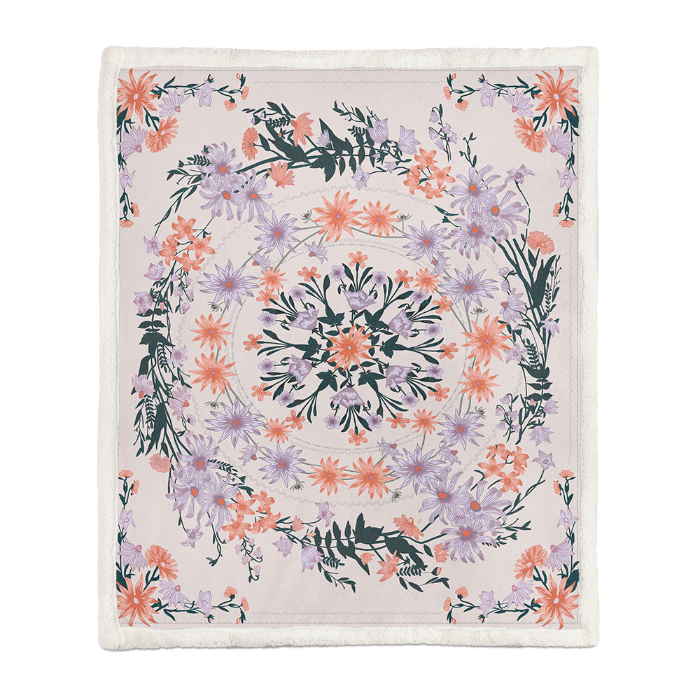 Chinese Floral Flannel Blanket – Soft Printed Throw in Multiple Sizes - 10 Style - Blankets