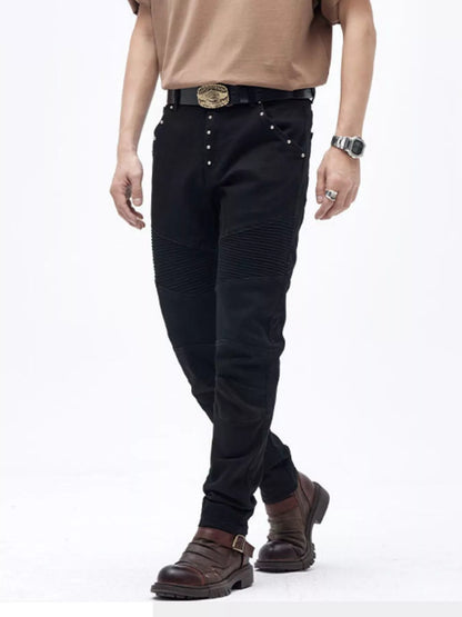 Men's Slim Fit Moto Jeans - -