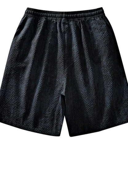 Men's Plus Size Drawstring Shorts with Pockets - -
