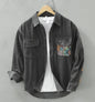 Japan Style Retro Long Sleeve Shirt - Gray (Medium) M - shirt