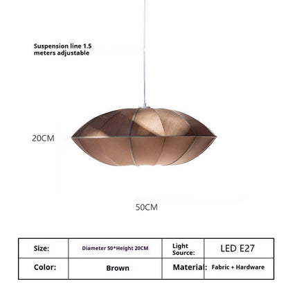 Simple And Modern Japanese Retro Pendant Light - Type A Diameter 50 Coffee Red - Lights