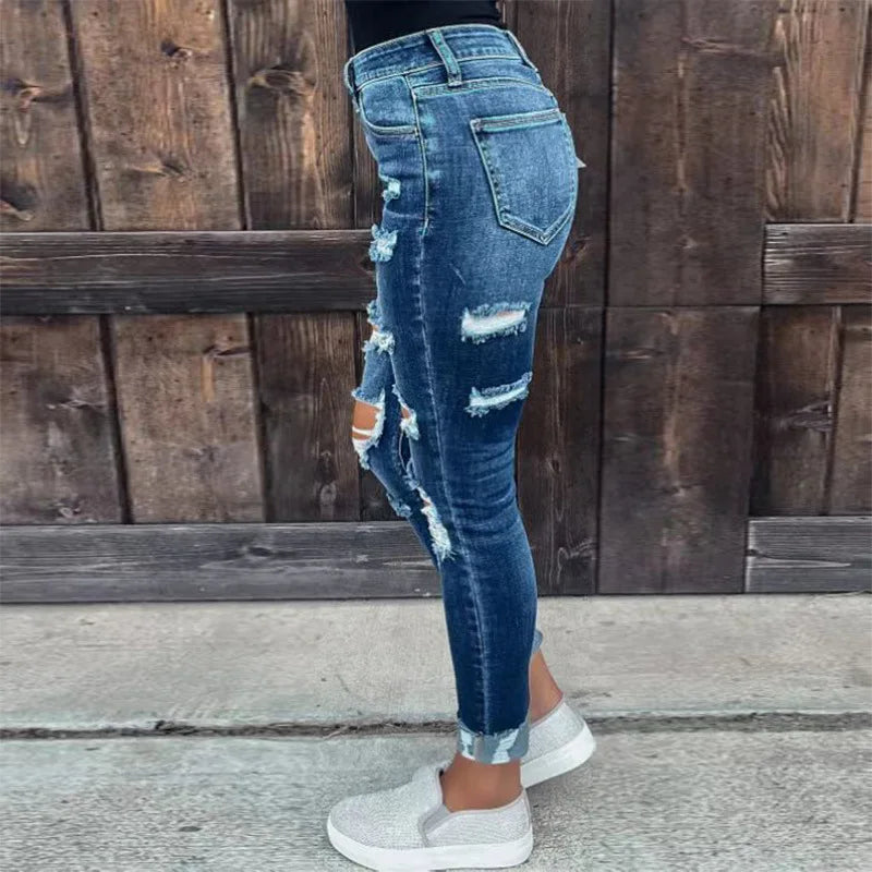 Women High Waist Casual Jeans