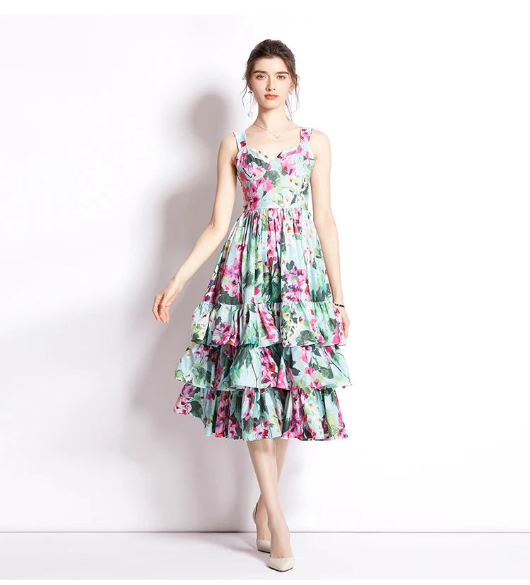 Womens Casual Floral Summer Dress