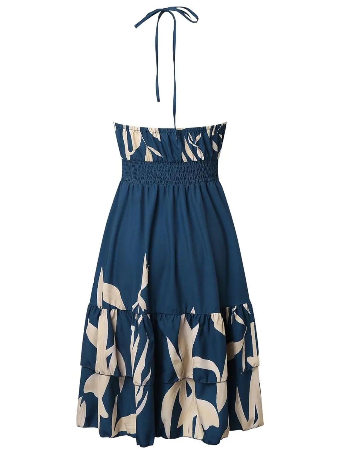 Paisley Print Halter Neck Mini Dress - -