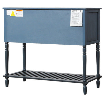 Navy Blue Sideboard Console Table With Base Frame - - cabinet