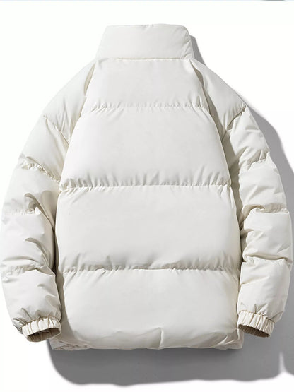 Men's Plus Size Zip Up Sherpa Lined Puffer Jacket - -