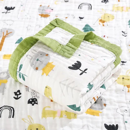 Cotton 6-Layer Unicorn Baby Swaddle Blanket - animals 6 layers110X110cm - blanket