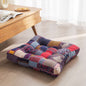 Japanese-Style Cotton Futon Floor Cushion (Round or Square) - Square 1 Style - Floor Cushion