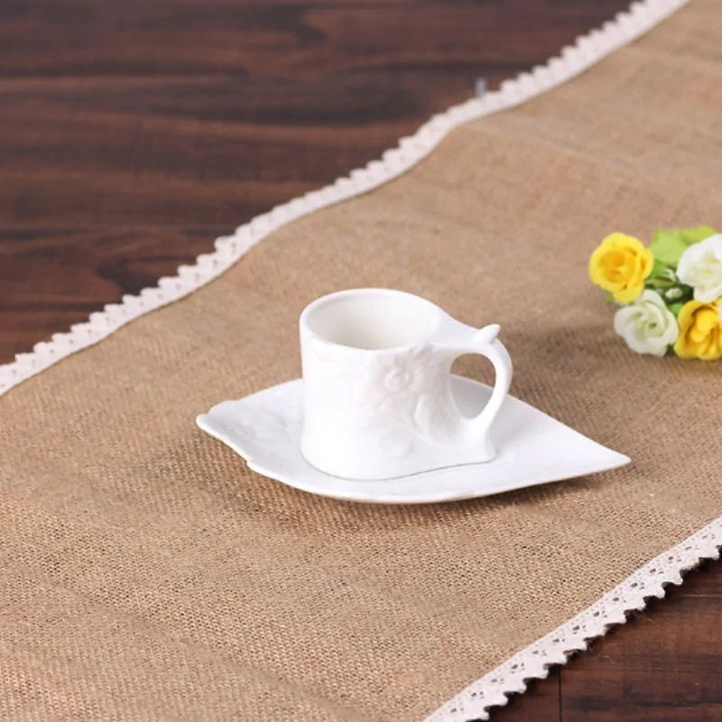 Vintage Jute Table Runner Burlap Lace