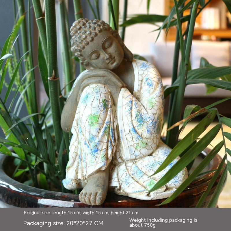 Resin Zen Buddha Garden Statue – Indoor & Outdoor Asian Home Decor - Sitting Buddha - Garden Statues