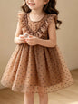 Children's Polka Dot Ruffle Dress - Caramel -