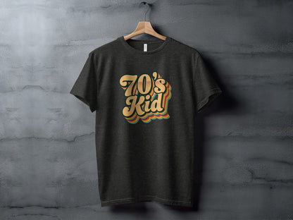 Retro Style 70s Kid With Colorful Layers T-Shirt
