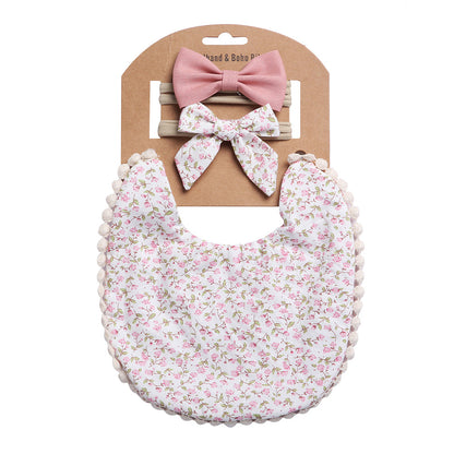 Floral Baby Bib & Headband Combo - DP021 9 - bib set