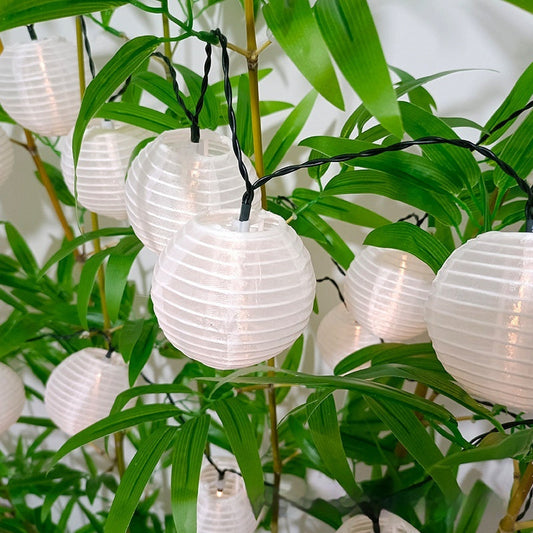 Solar Fabric Lighting Chain Colorful Lantern Decoration on String - - Lanterns