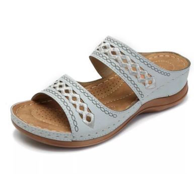 Open Toe Vintage Sandals - Light Blue 40 - sandals