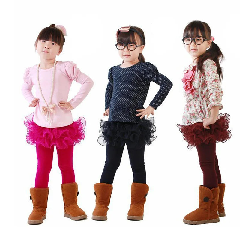 Girls Leggings Plus Velvet Candy Colors Girls Pants