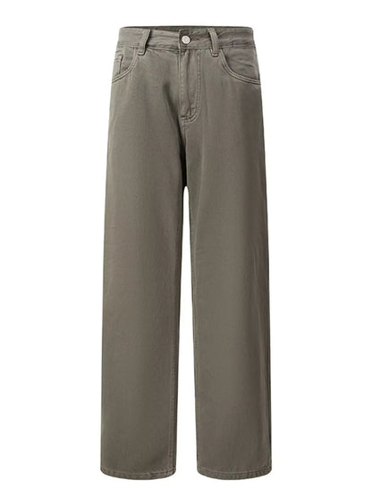 Men's Vintage Wash Wide Leg Jeans - -