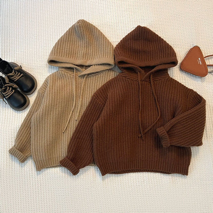 Autumn Childrens Retro Mori Style Hooded Sweater - - sweater