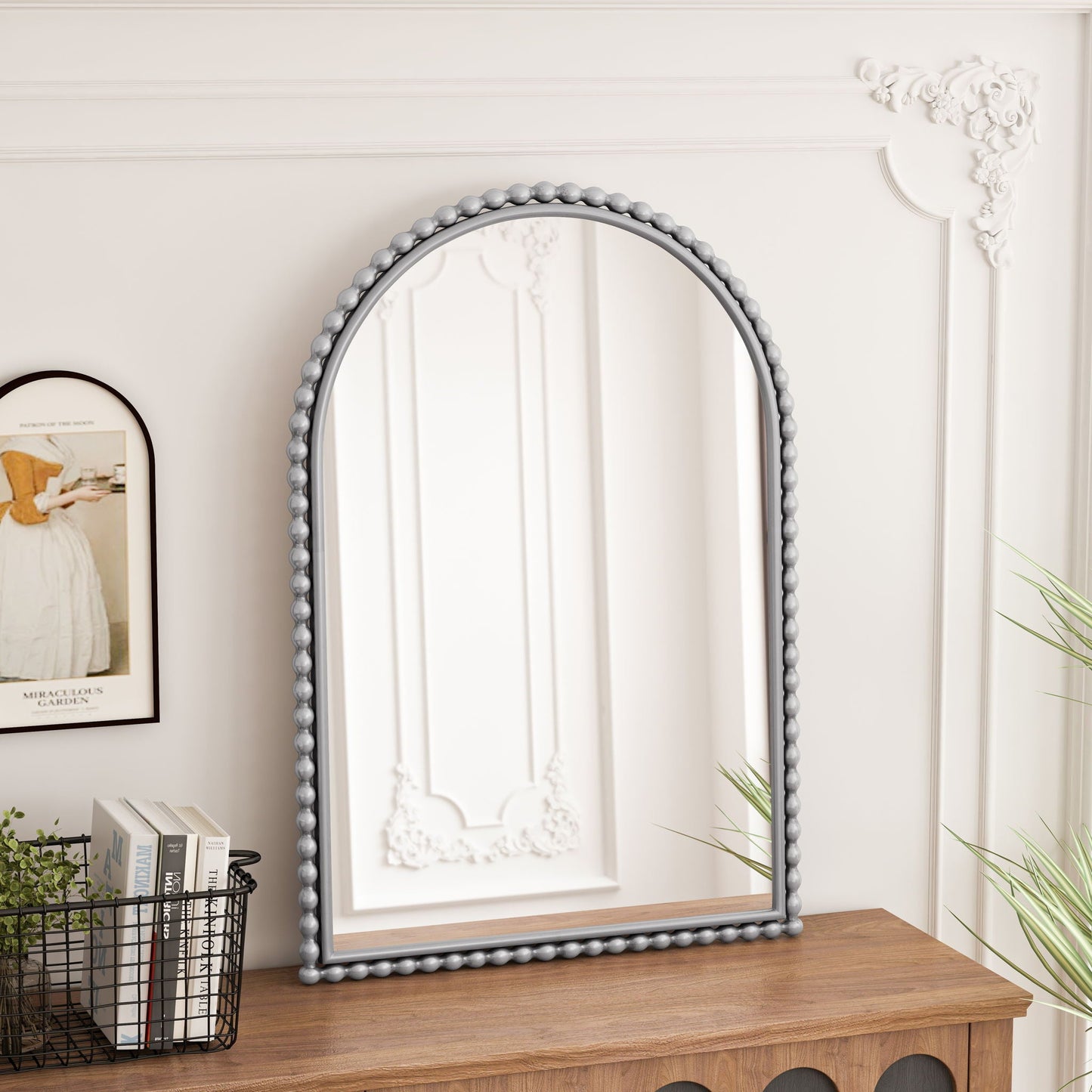 Vintage Iron Art Arch Mirror, Wall Hanging Or Table Display - - Wall Mirrors