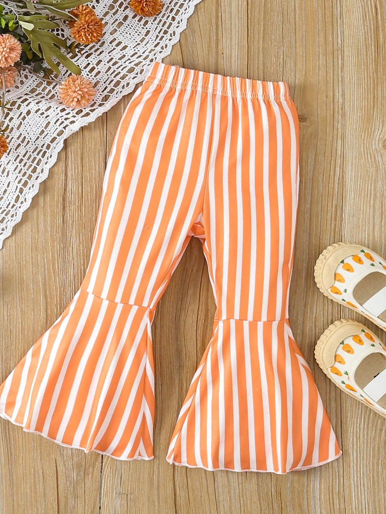 Children's Bunny Round Neck Tee and Pants Set - -
