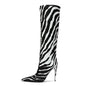 Print Pointed Stiletto Heel Boots