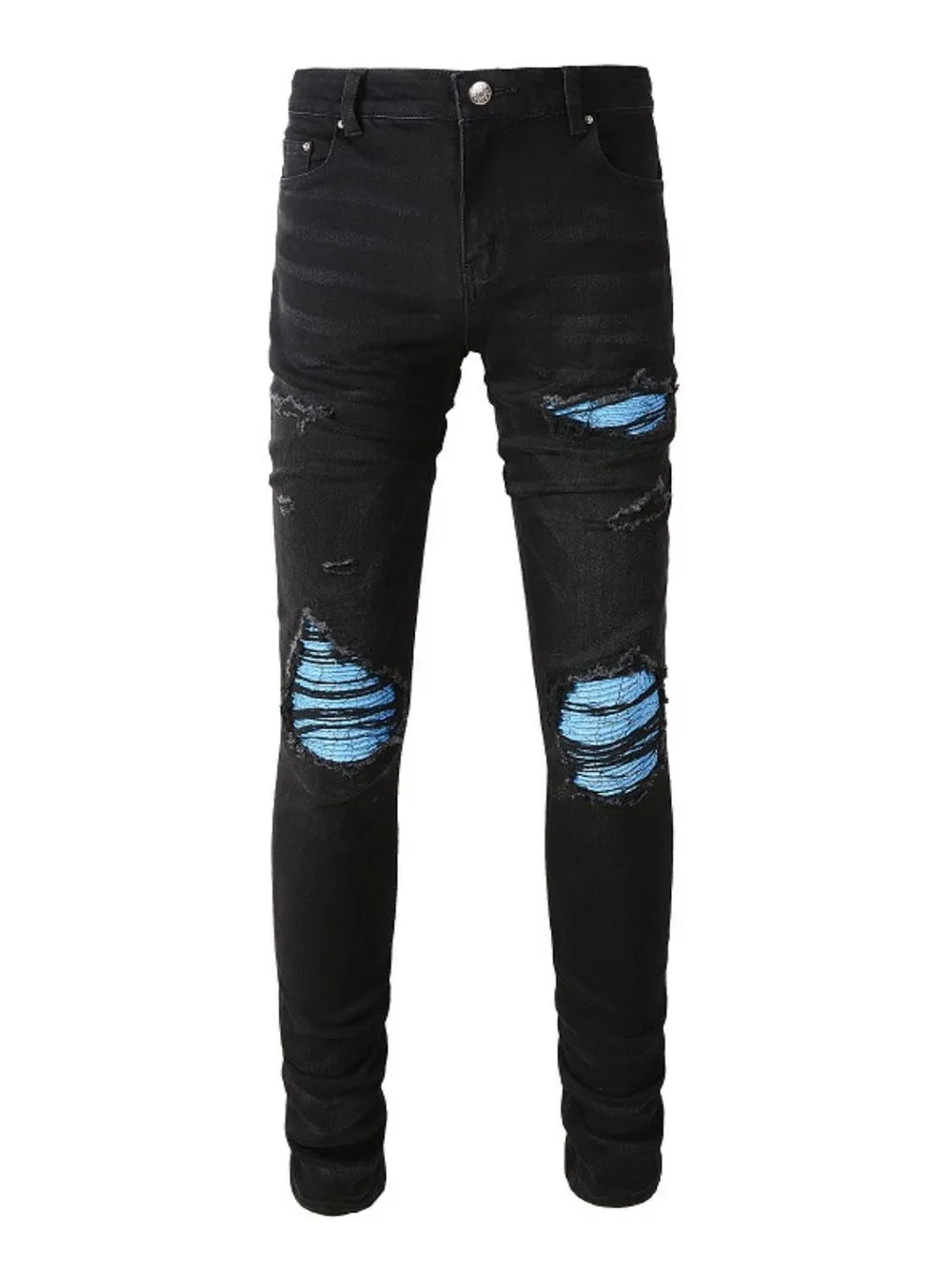 Men's Distressed Skinny Jeans - -