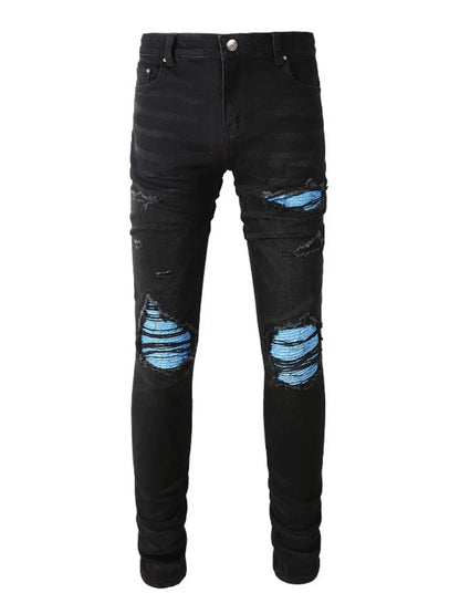 Men's Distressed Skinny Jeans - -