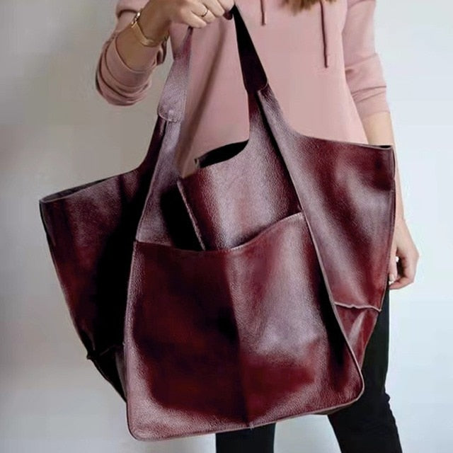 Leather Womens Shoulder Bag Soft Large Capacity - - handbag