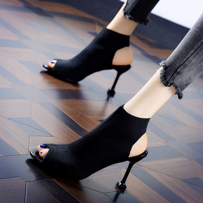 Fairy Style Stiletto High Heels - Black 34 -