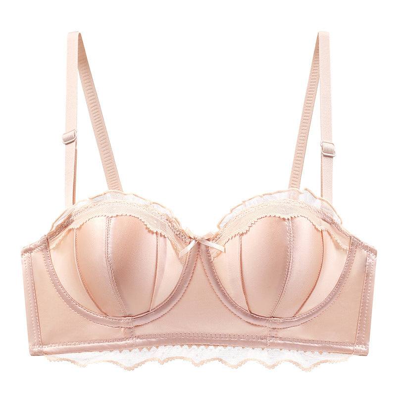 Lace Bustier Bra for Wedding Supports and Shapes - Charming shrimp red one-piece 36 80AB - bra