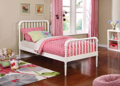 Jones Wood Twin Open Frame Bed White - - Twin Bed
