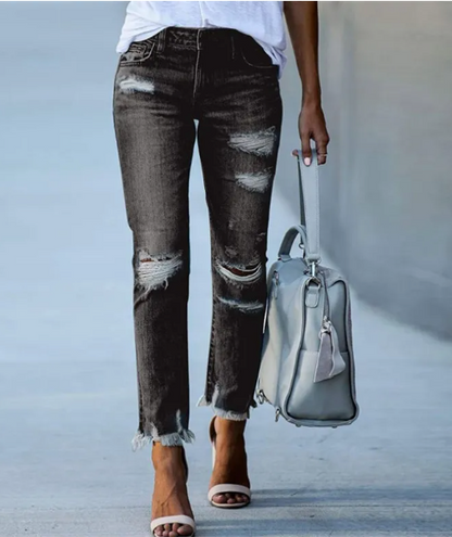 Urban Trims Cropped Jeans - Black L - Women's Fashion - Women's Clothing - Bottoms - Jeans