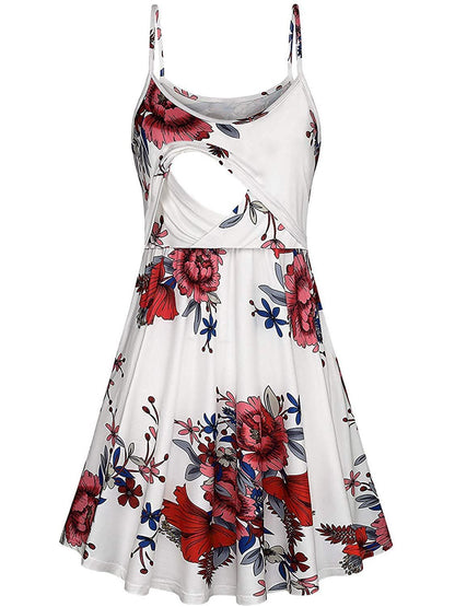 Euro-American Chic Maternity Halter Dress - White S - dress