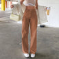 Korean Style Flare Jeans - Brown -