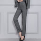 High Waist Womens Full-Length Formal Pants Dark Gray