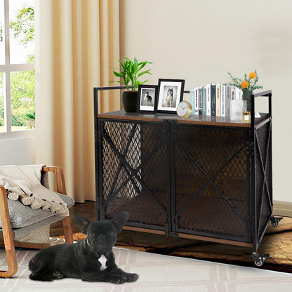 FidoNest Heavy Duty Wooden Crate with Cushion - -