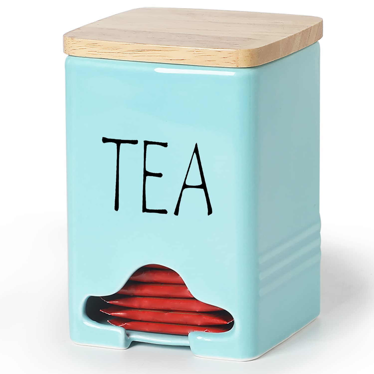 Ceramic Farmhouse Teabag Keeper Turquoise - Turquoise - tea holder