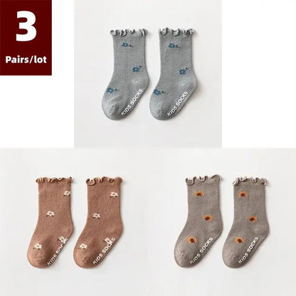 3 Pairs of Anti-Slip Childrens Socks - Kia Day Design