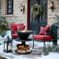 Outdoor Iron Pedestal Fire Bowl and Log Holder - - Sale