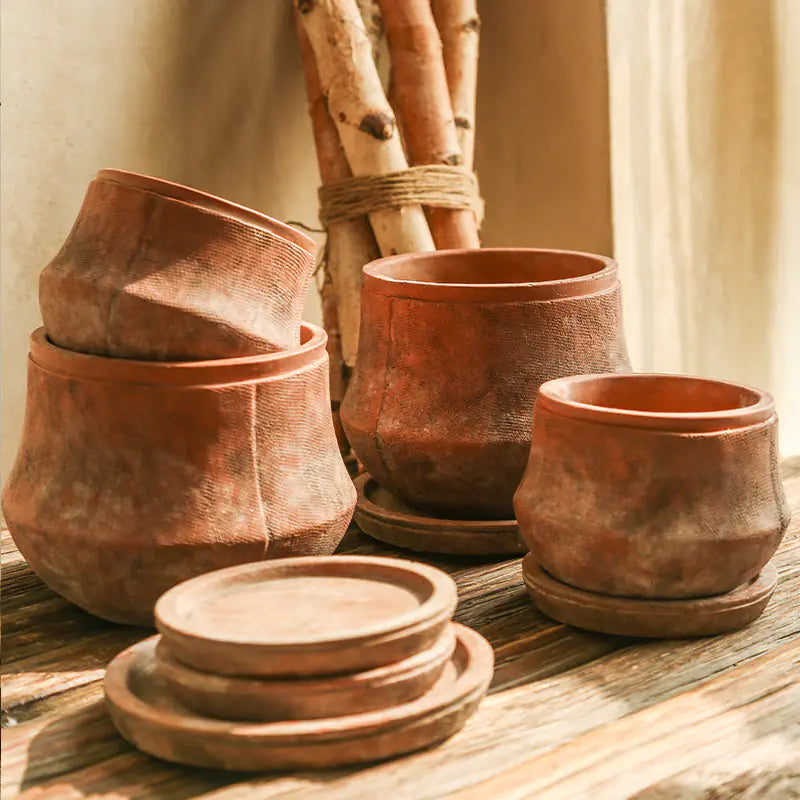 Decorative Red Terracotta Flowerpot - Kia Day Design