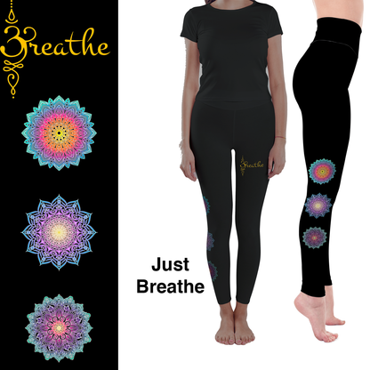 Mandala Leggings with Pockets Full or Capri Length - Full Length - Apparel