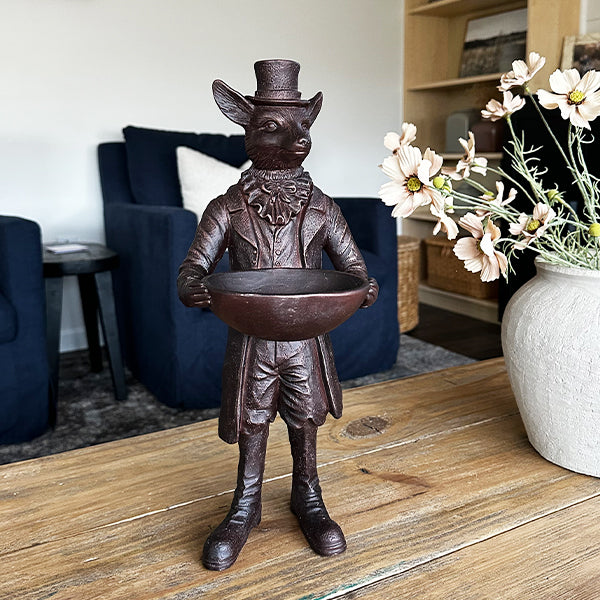 Standing Fox Bronze Bowl | Dapper Critters Collection - - general