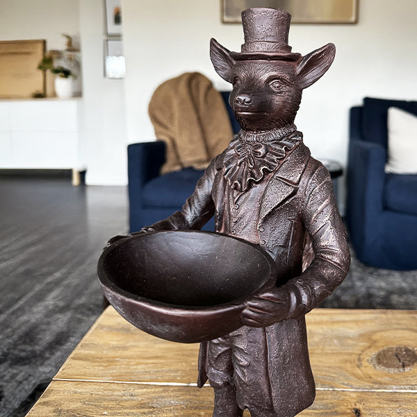 Standing Fox Bronze Bowl | Dapper Critters Collection - - general