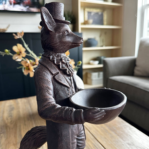 Standing Fox Bronze Bowl | Dapper Critters Collection - - general
