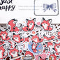 38pcs Little Fox Cartoon Stickers - DIY Photo Album Waterproof Decoration - Red -