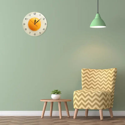 Decorative Silent Fried Egg Shaped Wall Clock (1pc) Kia Day Design