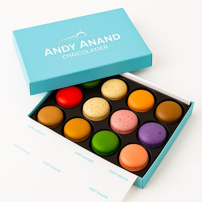 Andy Anand French Macarons, 24-Piece Gift Box – Made Fresh Daily, Assorted Gourmet Flavors, Gluten-Free – Birthday & Holiday Celebration - - Food & Beverages > Bakery > Cookies