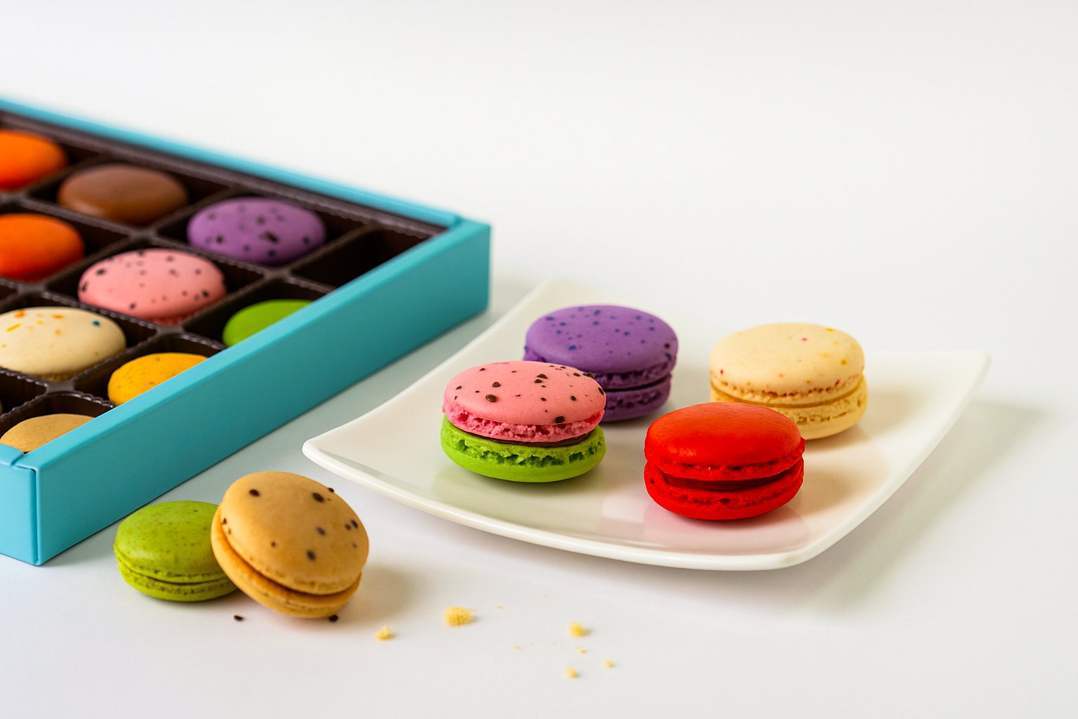 Andy Anand French Macarons, 24-Piece Gift Box – Made Fresh Daily, Assorted Gourmet Flavors, Gluten-Free – Birthday & Holiday Celebration - - Food & Beverages > Bakery > Cookies