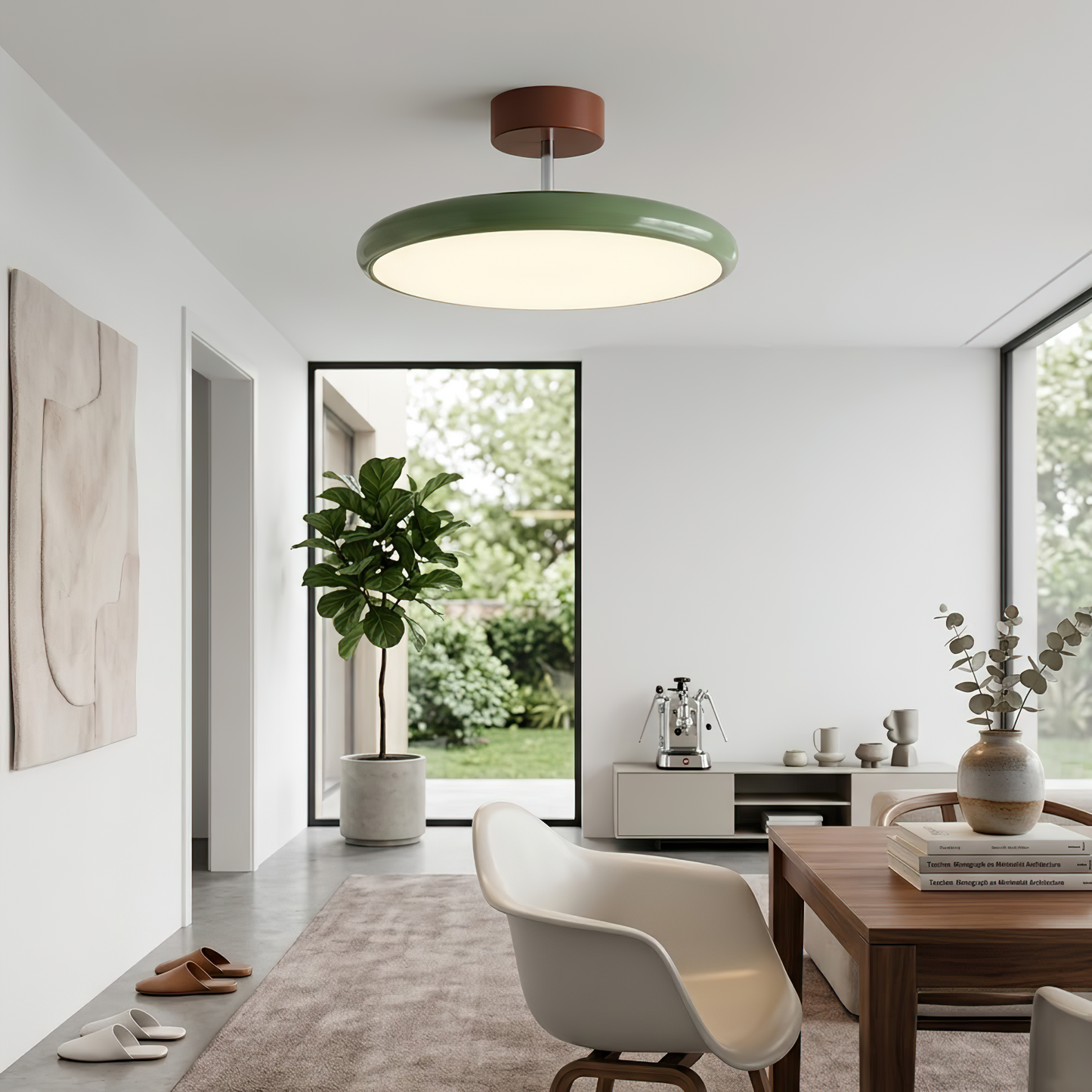 French Retro Cream Saucer Ceiling Lamp - - Ceiling Light
